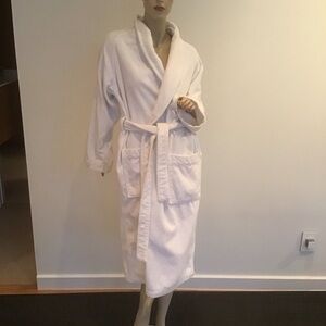 Frette Luxury Belted 100% Cotton Turkish Terry Cloth Long Bath Robe M Spa Heavy